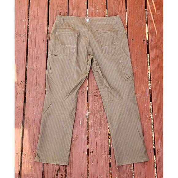 Kuhl Mens Pants Patina Dye Outdoor Tan Casual work Pin striped 38x32” - Picture 3 of 16